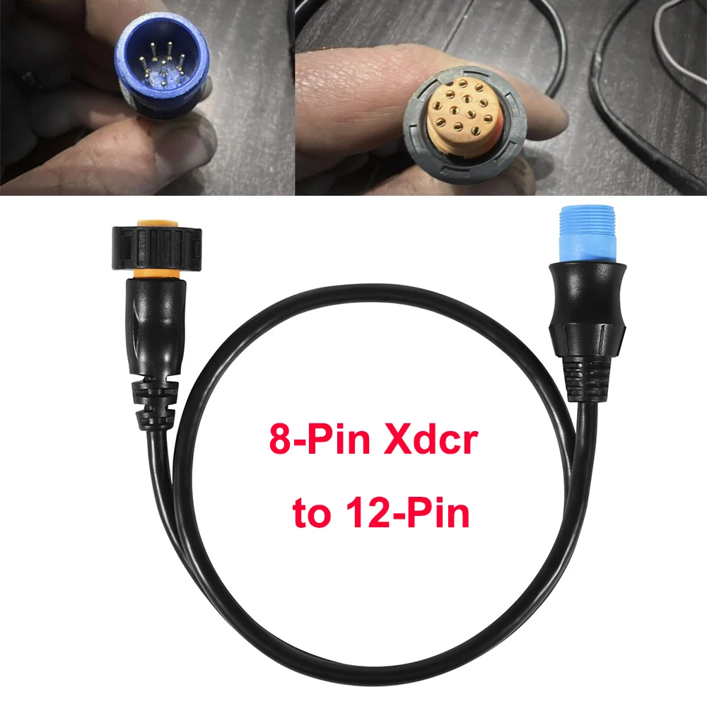 010-12122-10 8-Pin Xdcr to 12-Pin Sounder Adapter XID for Connecting 8-Pin Transducers with XID to 12-Pin Sonar Marine Devices