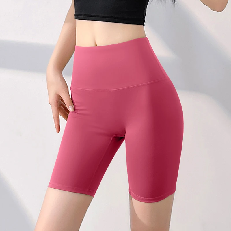 2026 Women Seamless Naked Feeling High Waist Yoga Biker Shorts Butt Lifting Tummy Control Stretchy Workout Running Shorts