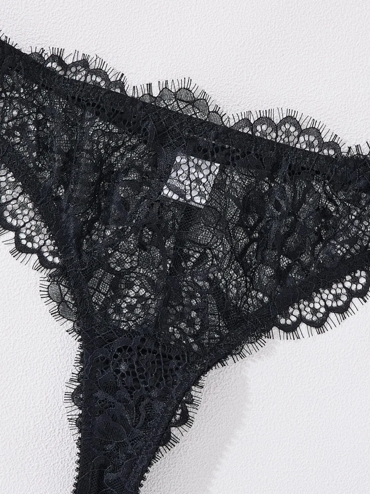 섹시 란제리 여성 매력적인 블랙 레이스 속옷 울트라 씬 시스루 브라 팬티 세트 2피스 에로틱 란제리 친밀한 의상
