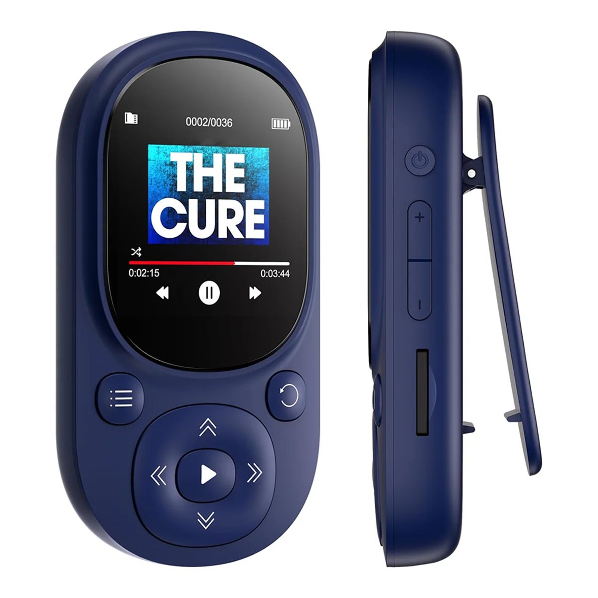 

32GB Clip MP3 Player Portable Music Player Bluetooth Mp3 Mp4 Player with FM Radio Recording Pedometer for Kids-Blue