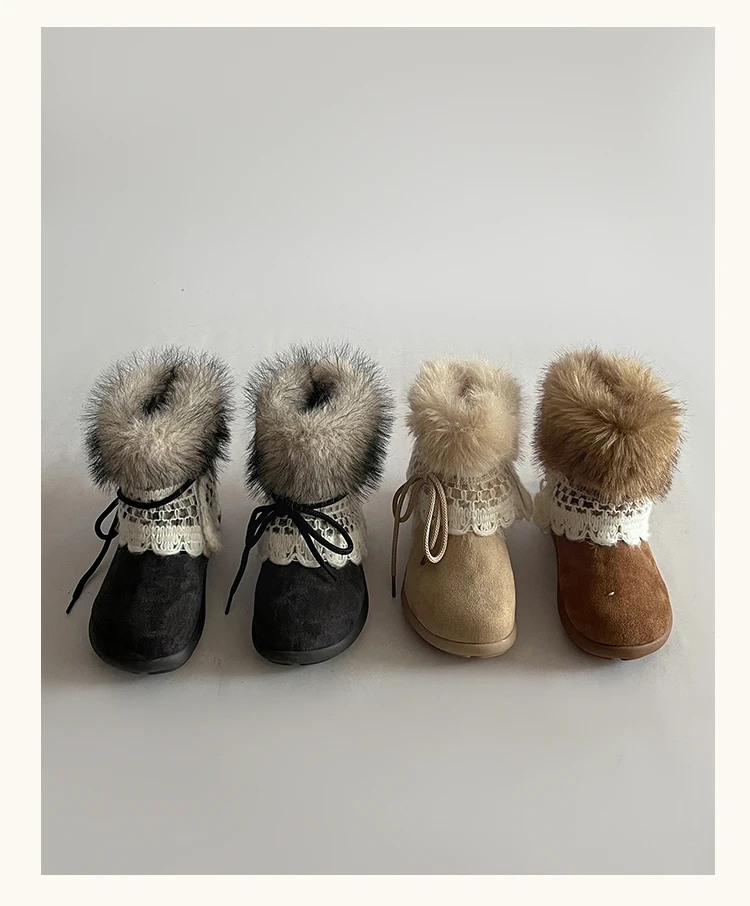 

Mao Mao Snow Boots Thickened Warm 2025 Autumn And Winter New Plus Velvet Increased Warm Cotton Shoes Booties.