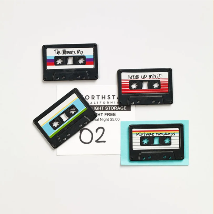 4Pcs/Set Nostalgic Cassette Record Fridge Magnet Cute Souvenir Gifts Home Refrigerators Decor Magnetic Sticker Toy Home Decor