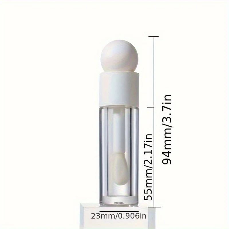 5ml Lip Gloss Tube Matte Pink Clear Thick Rod Large Brush Head Bottle Makeup Mud Packaging Empty Cosmetic Material Wholesale view 2