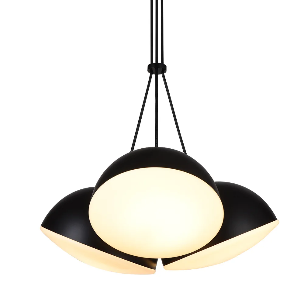 Imagem -04 - Crowd-modern Black Pendant Lamp Decoração da Sala de Estar Sala de Jantar Bed Side Hanging Light Design Réplica