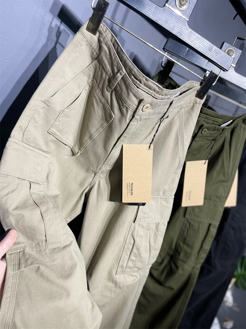 

Эластичные хлопковые рабочие брюки, мужские весенне-летние новые цветные модные брюки с манжетами, молодежные энергетические брюки