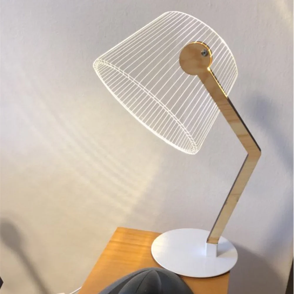 

Simple Nordic Style Led Night Light 3d Acrylic Creative Table Lamp Bedside Decoration Desk Lamp Fr124