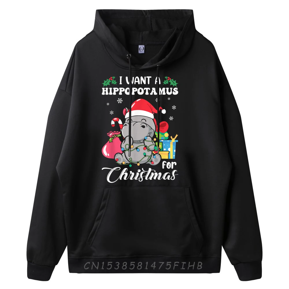 I Want A Hippopotamus For Christmas Hoodie 3XL Men Clothing Long Sleeve Hoodie Man New In Sweatshirts Vaporwave