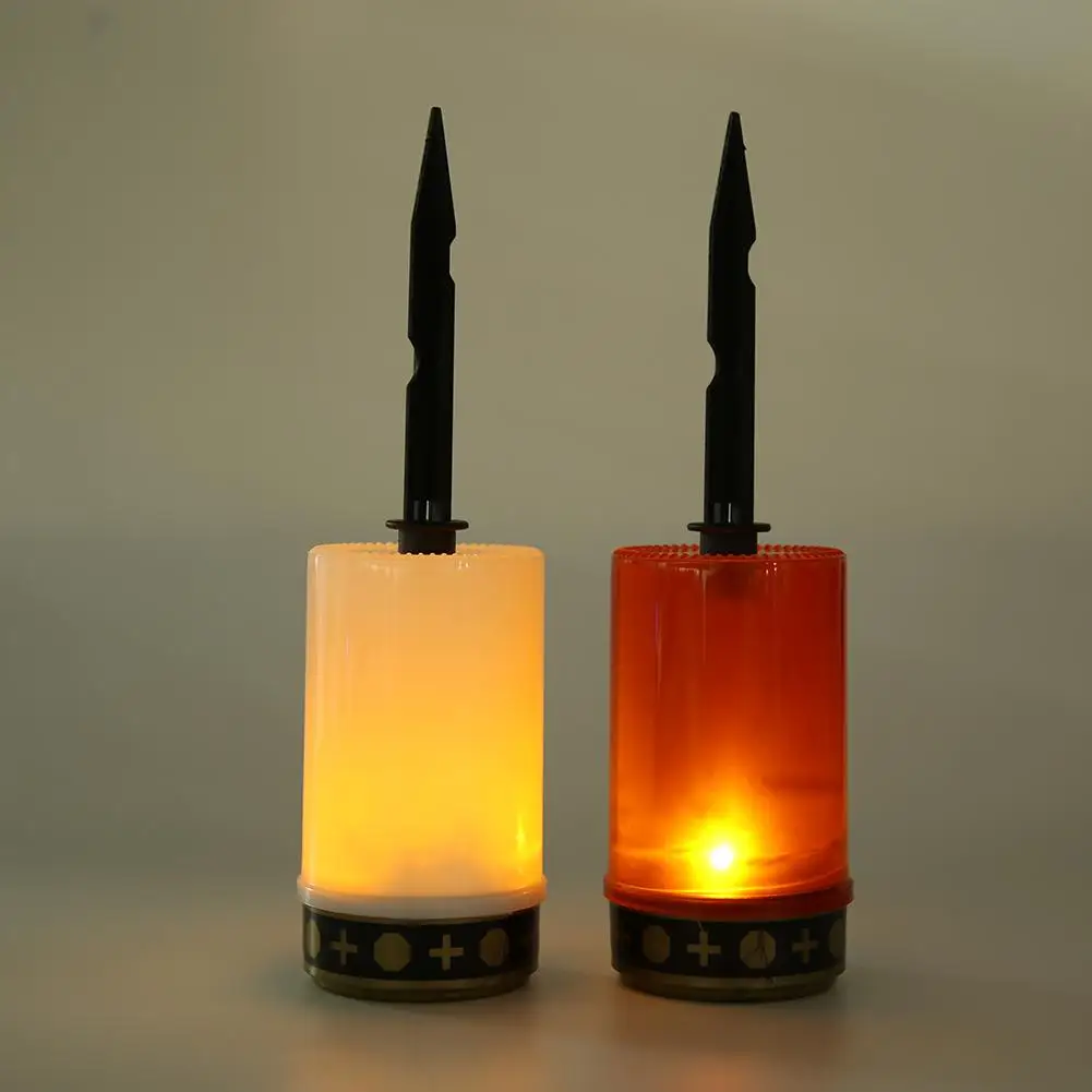 Solar Sensor Electronic Candle LED Auto Flameless Tea Light Grave Cemetery Ritual Lawn Lighting Halloween Decor Prop For Pathway