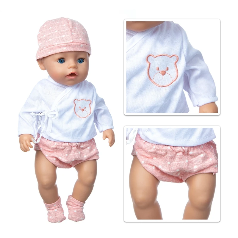 New lovely  spring suit  Wear For 43cm  Baby Doll 17 Inch Born Babies Dolls Clothes And Accessories