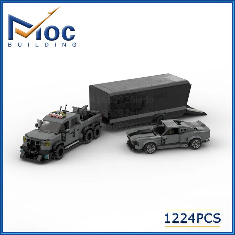 Creative Moc Small Particle Building Blocks Gt500 Racing Trailer Diy Assembled Model Desktop Ornaments Children's Toys