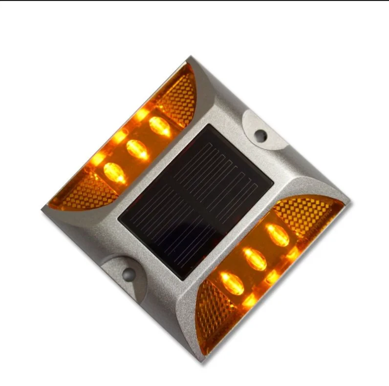 High-intensity Prismatic Reflective Road Stud Steady On/flashing Led Lights Ce Rohs Aluminum Ip68 Waterproof Solar-powered