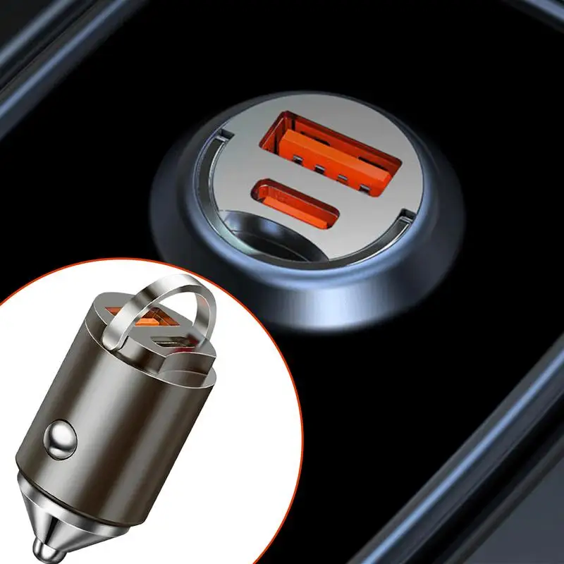 شاحن سيارة سريع من سبائك الزنك متعدد الأغراض من النوع C شاحن سيارة موفر للمساحة محطة شحن تلقائية لمركبات سيدان للسيارات #2