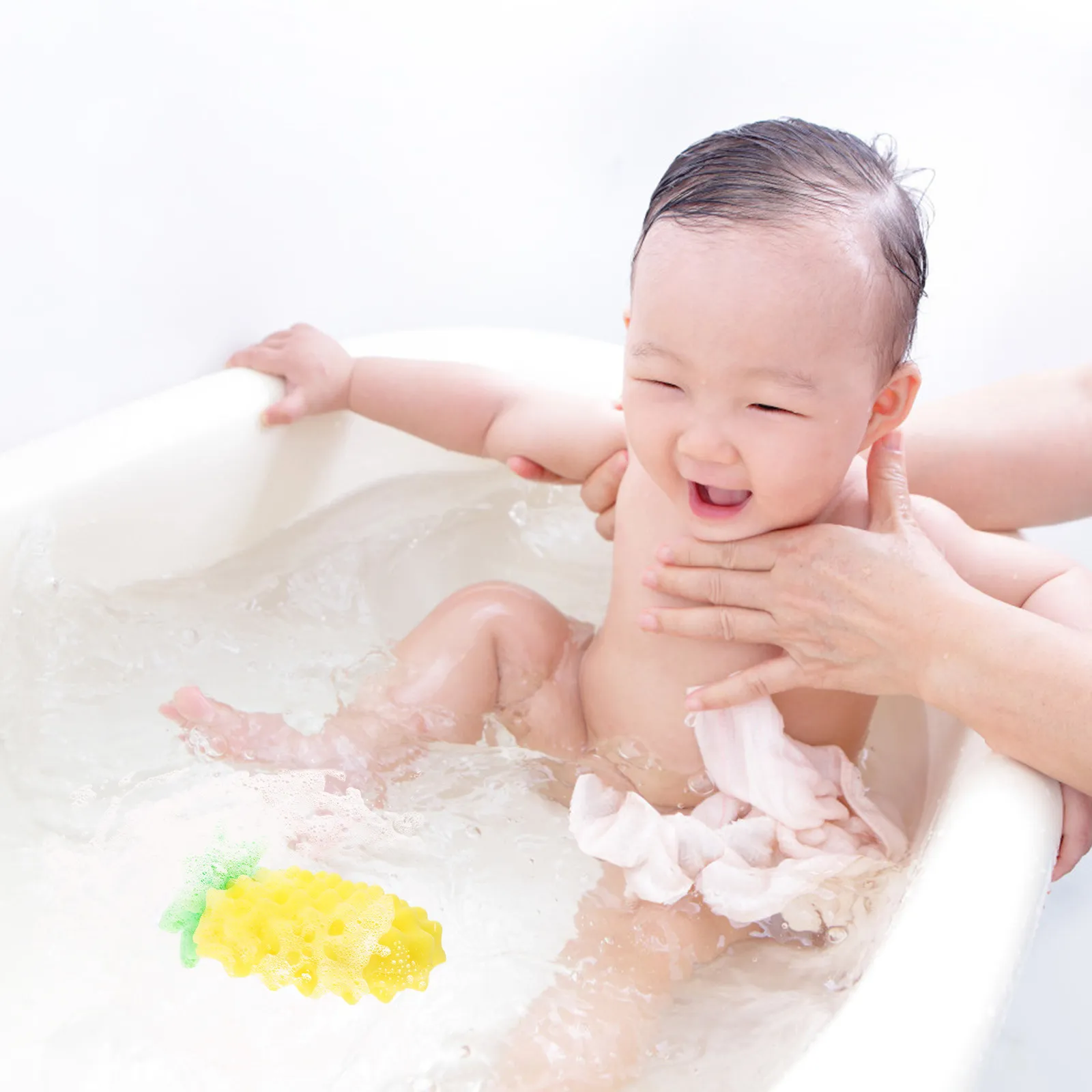 

1 шт. Мягкая губка-щетка для купания малышей в форме ананаса, для чувствительной кожи, для младенцев и детей, инструмент для душа