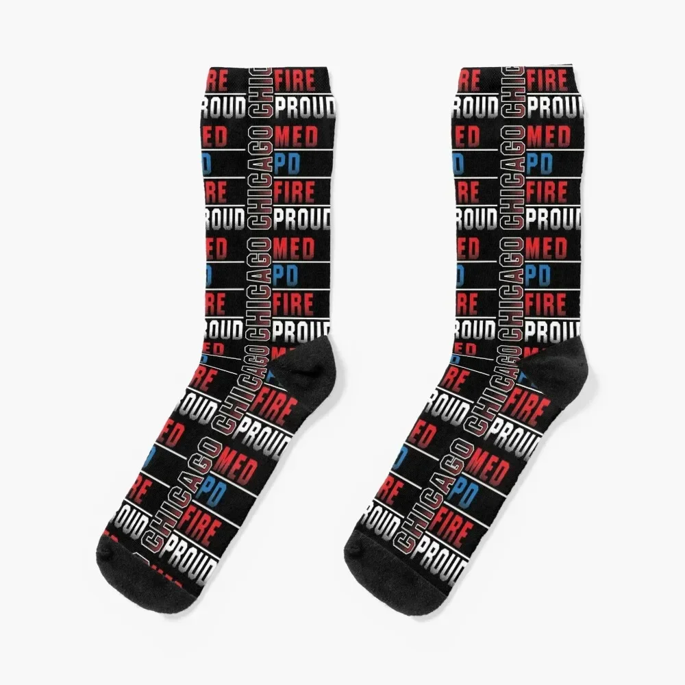 Chicago Med Chicago PD Chicago Fire Proud shirt Socks Argentina crazy cute Stockings Men Socks Luxury Brand Women's