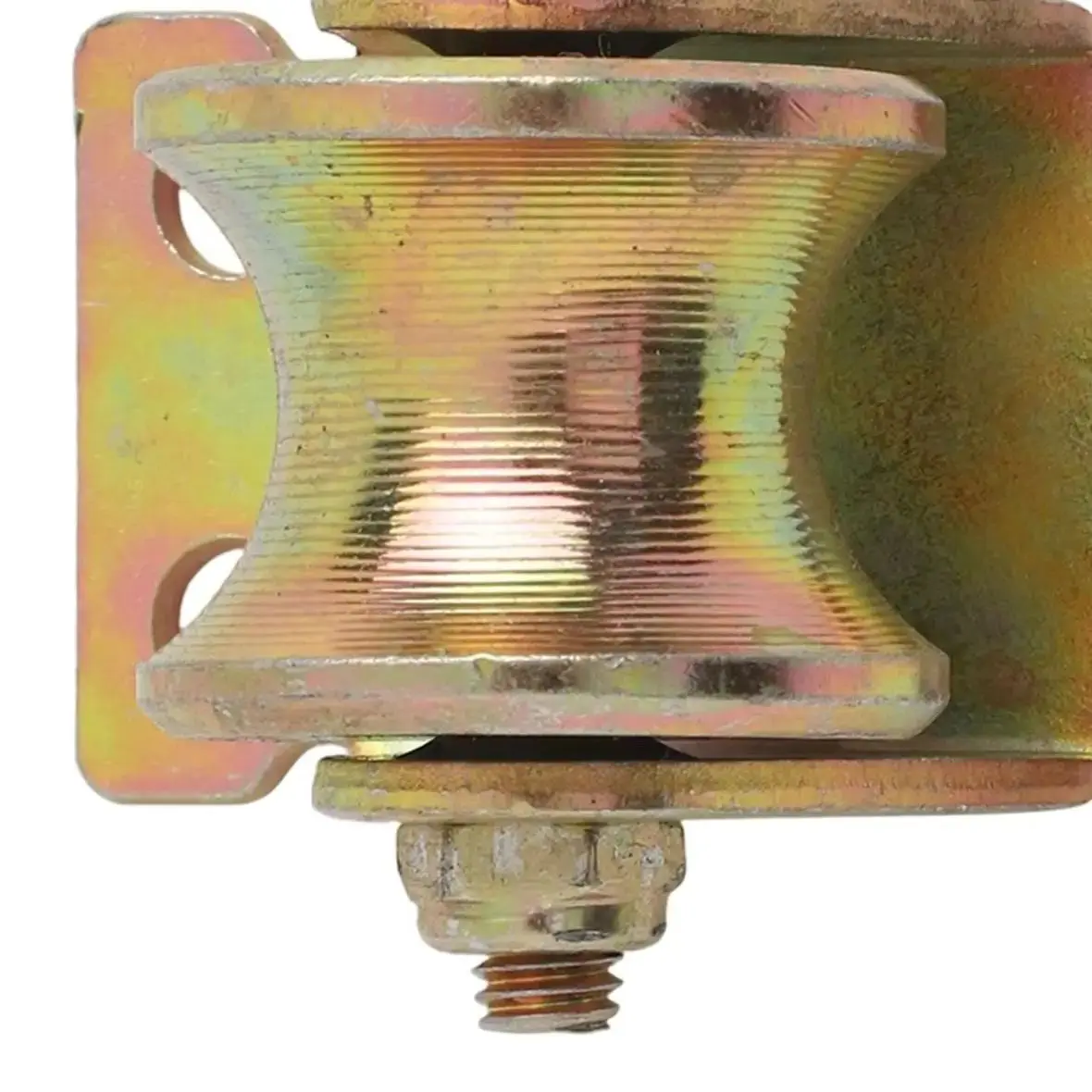 Bloque de polea de una sola rueda, 4 tornillos autorroscantes para cuerda de escalada para Fitness en casa, máquinas industriales, color dorado