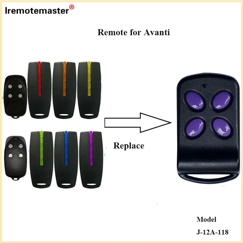 For Avanti Superlift TX4  Replacement Remote Control 433.92MHZ Rolling Code Compatible Garage Door  Gate Openers Purple Button