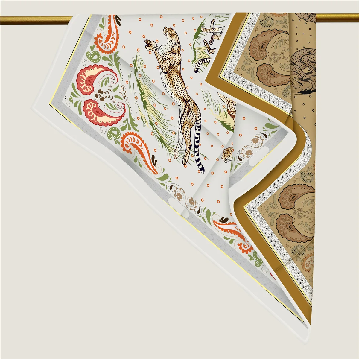 

New 90*90cm Double-side Twill Silk Printed Square Scarf Women Two Sides Different Colors Foulard Hijabs
