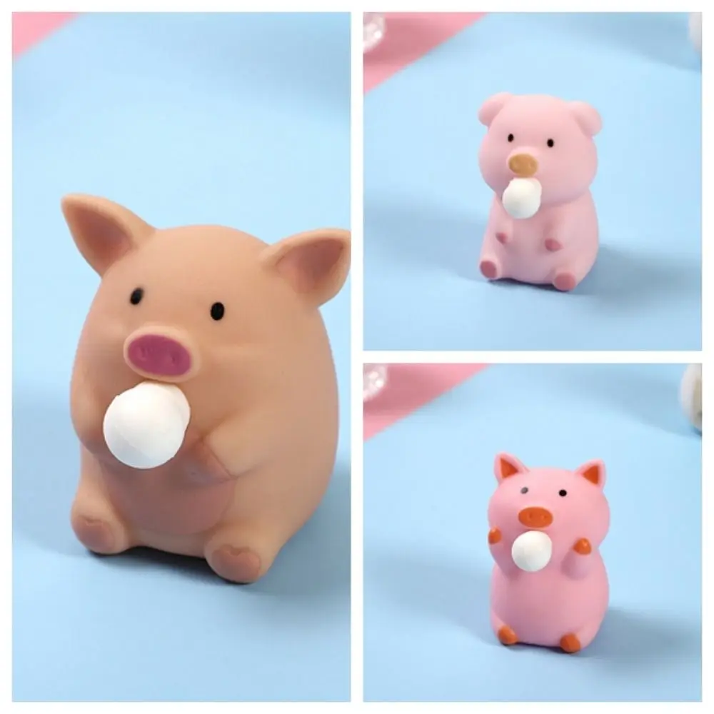 PVC Pinch Spit Pig Brinquedo, Stress Relief Toy, Doce Cor, Animal Vent Ball, Adulto Alívio Do Estresse, Presente do partido