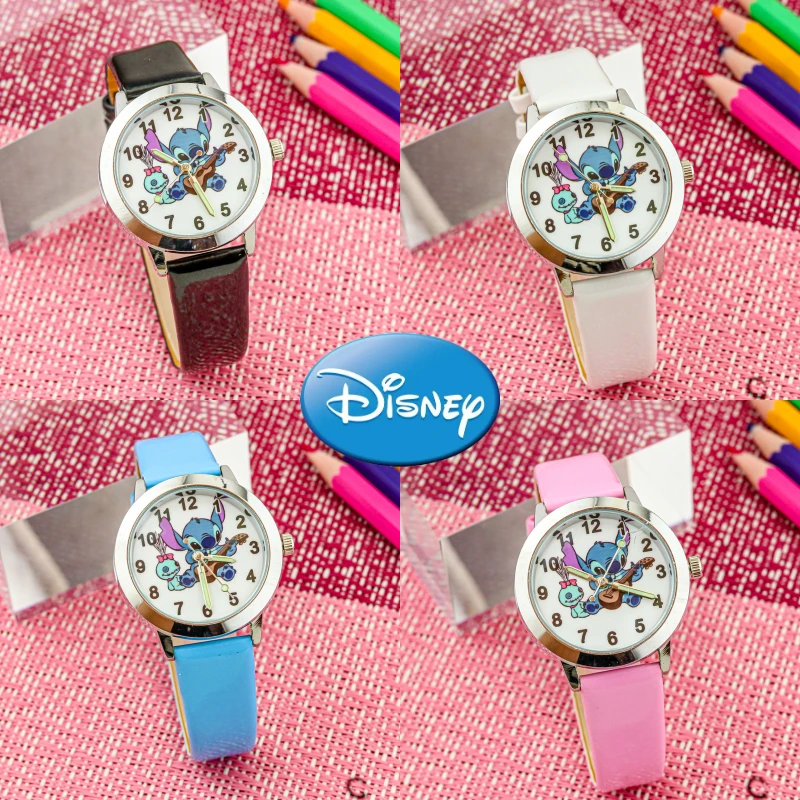 Disney Lilo & Stitch Children\'s Quartz Watch Kawaii Cartoon Cosplay Watches Lovely Anime Luminous Waterproof Sports Wristwatches