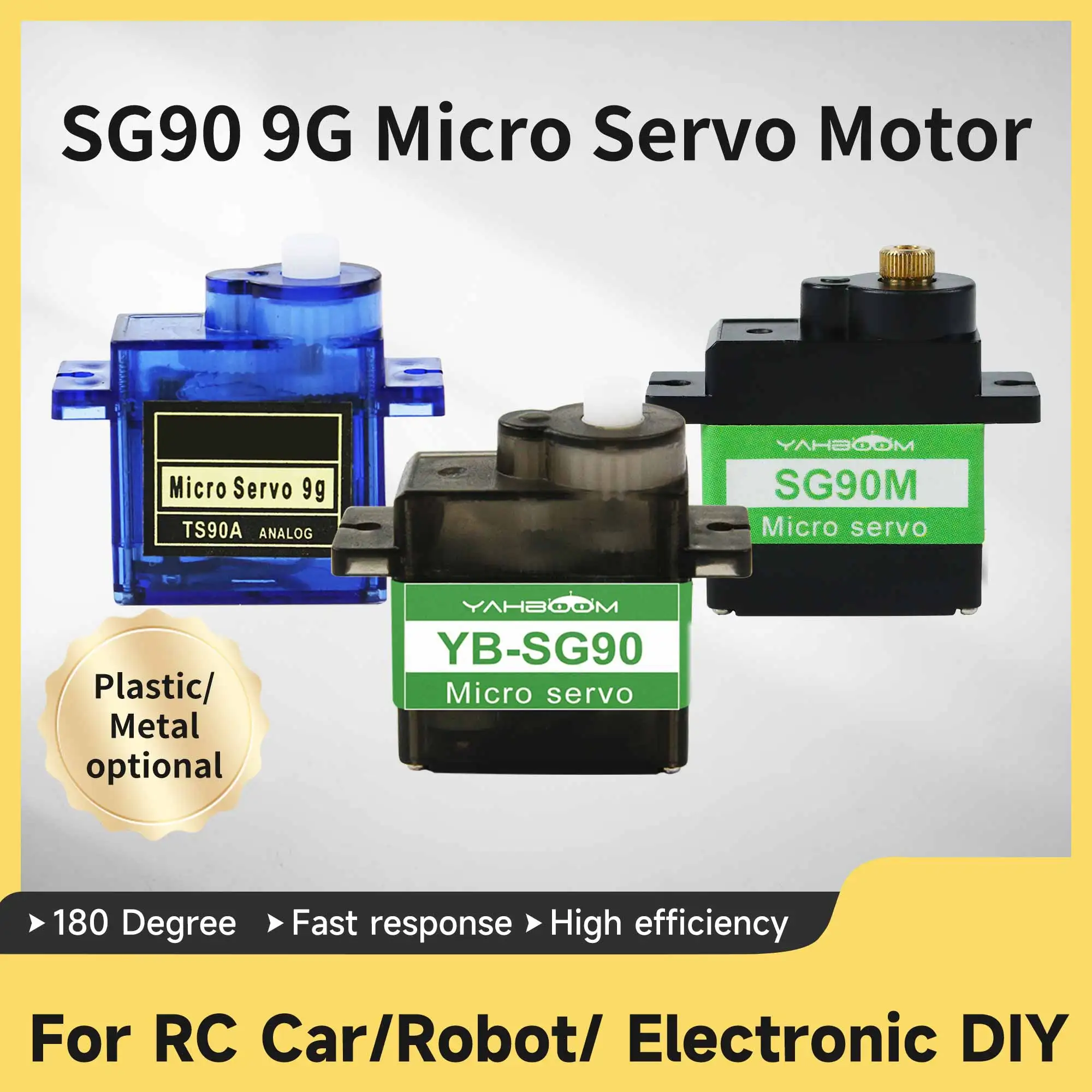 Yahboom SG90 9G Servo Steering Gear with Fixed Wing 180° Rotation MG90S For RC Helicopter Plane Boat Toy Car