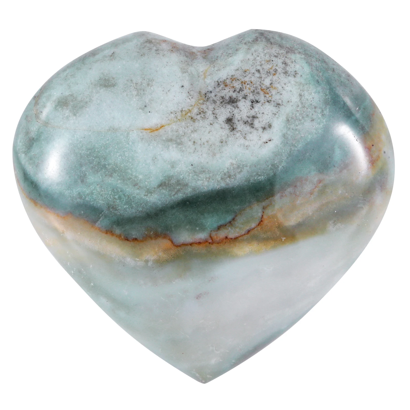 

TUMBEELLUWA Ocean Agate Love Heart Puff Stone Reiki Healing Worry Stone For Stress Relief Relaxation Meditation