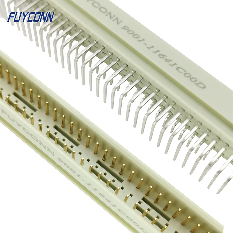 Male DIN 41612  Connector PCB 3 Rows 64Pin Euro Connector, 2*32pin 64 Pin Right Angle PCB Male Euro Card Connector 2.54mm Pitch