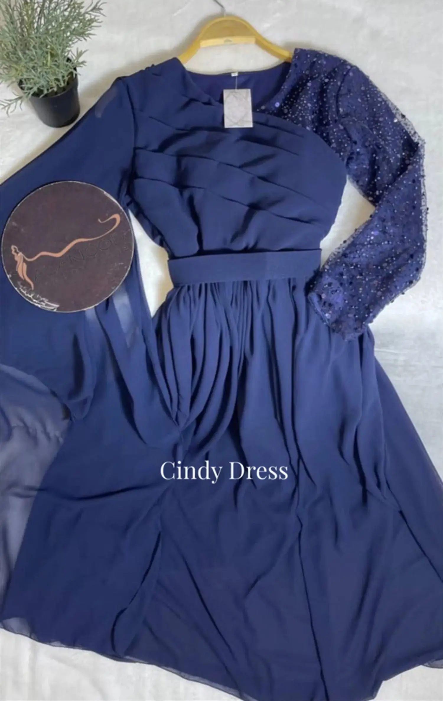 Cindy Navy Blue Formal Dress White Sequins Evening Gown Chiffon Women Pregnant Woman Banquet Customized 2024 Dresses Luxury