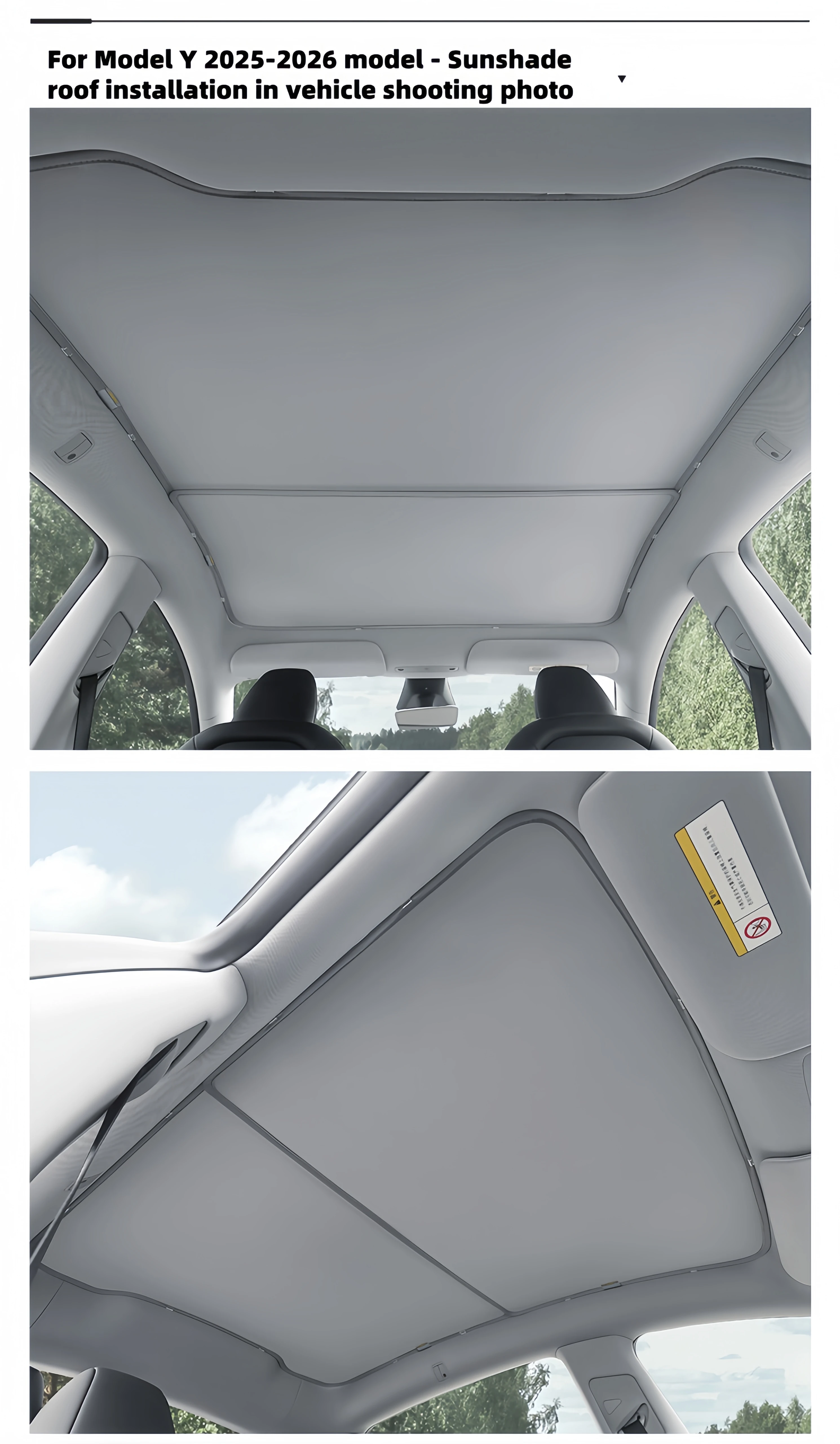 Für Model Y Yuniper /Model YL 2026+ Vorhang Auto-Dachisolierung Eiskristall UV-Schutz Wärmebarriere Deckenschutz – Detail 29
