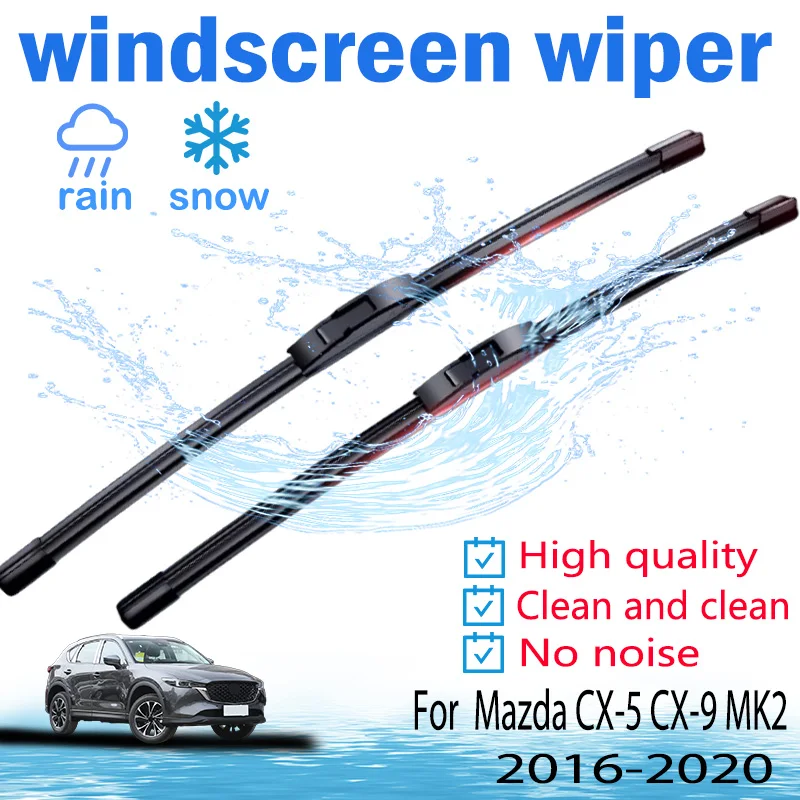 

For Mazda CX-5 CX-9 MK2 Car Accessories 2016 2017 2018 2019 2020 Front Window 24"+18" Windscreen Windshield Wiper Blades Kit