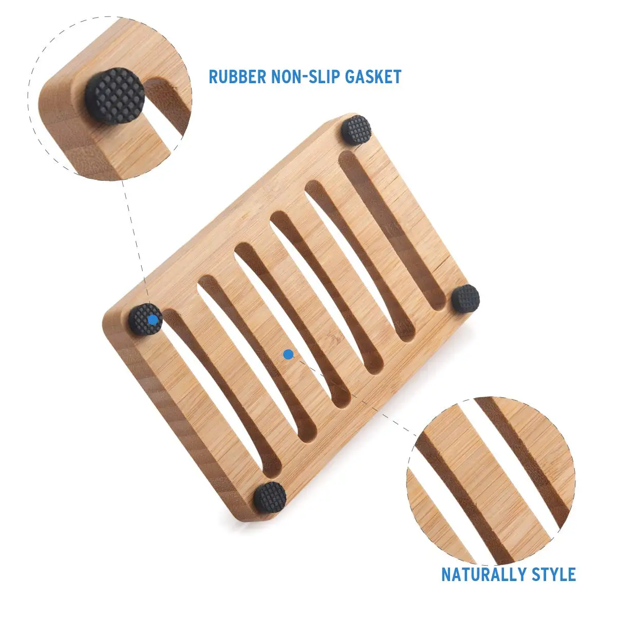 Soap Box Natural Bamboo Dishes Bath Soap Holder Bamboo Case Tray Wooden Prevent Mildew Drain Box Bathroom Washroom Tools