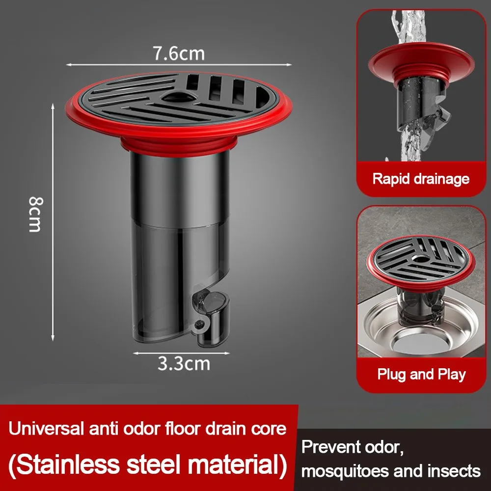 

Слив для душа из нержавеющей стали, самозакрывающийся, против запаха, быстрый дренаж, слив для пола, предотвращающий обратный поток, защита от насекомых