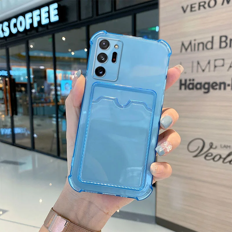 Card Bag Wallet Clear Crystal Case For Samsung Galaxy A52 A72 A42 A32 A22 A13 A23 A33 A53 5G A12 A13 A51 A71 A21S A30S A50 Cover