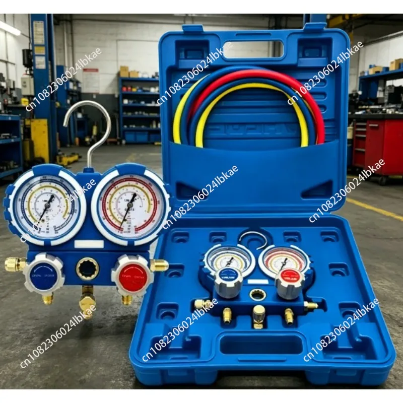 

VMG-2-R22-B R410a/R134a/R32 Air Conditioner Set Refrigerant Pressure Dual Gauge for HVAC Maintenance and Refrigerant Filling