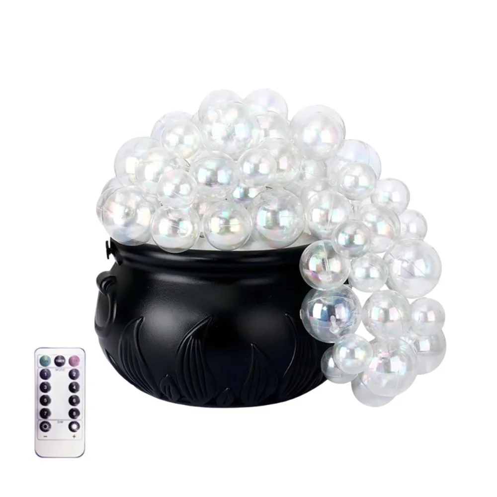 

Luminous Halloween Bubbling Cauldron Decoration Plastic Remote Control Bubbling Witch Bowl DIY Purple Light