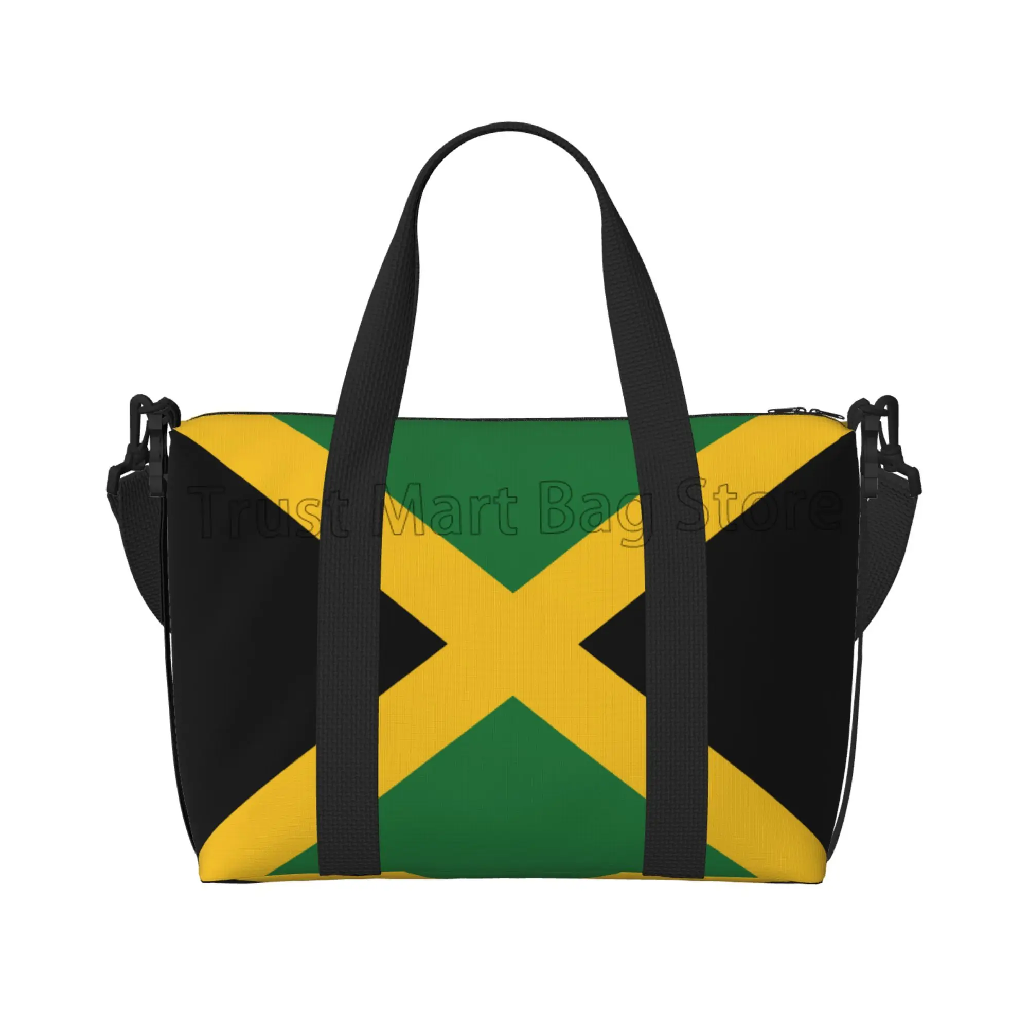 Flag of Jamaica Print Travel Duffle Bag Multipurpose Weekender Bags Unisex Casual Waterproof Luggage Bag for Outdoor Sports Gym