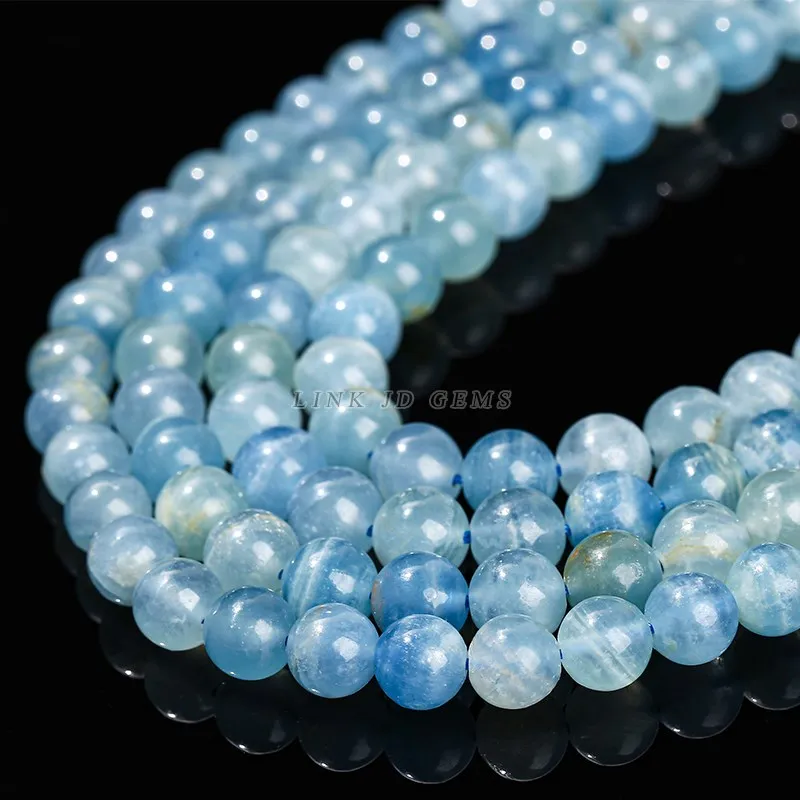 5A Natural Stone Blue Calcite Beads 6 8 10mm Pick Size Fine Gemstone Bead For Jewelry Making Diy Necklace Bracelet Accessory