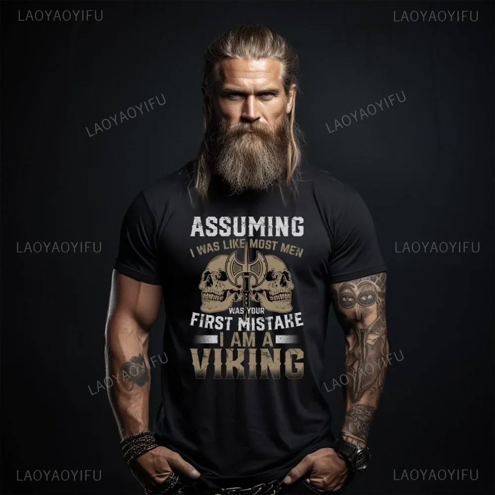 Victory or Valhalla Viking Classic Cotton T-shirt Men Short Sleeve ViKing Legend T-Shirt Retro Classic Tee Valhalla Odin Tops