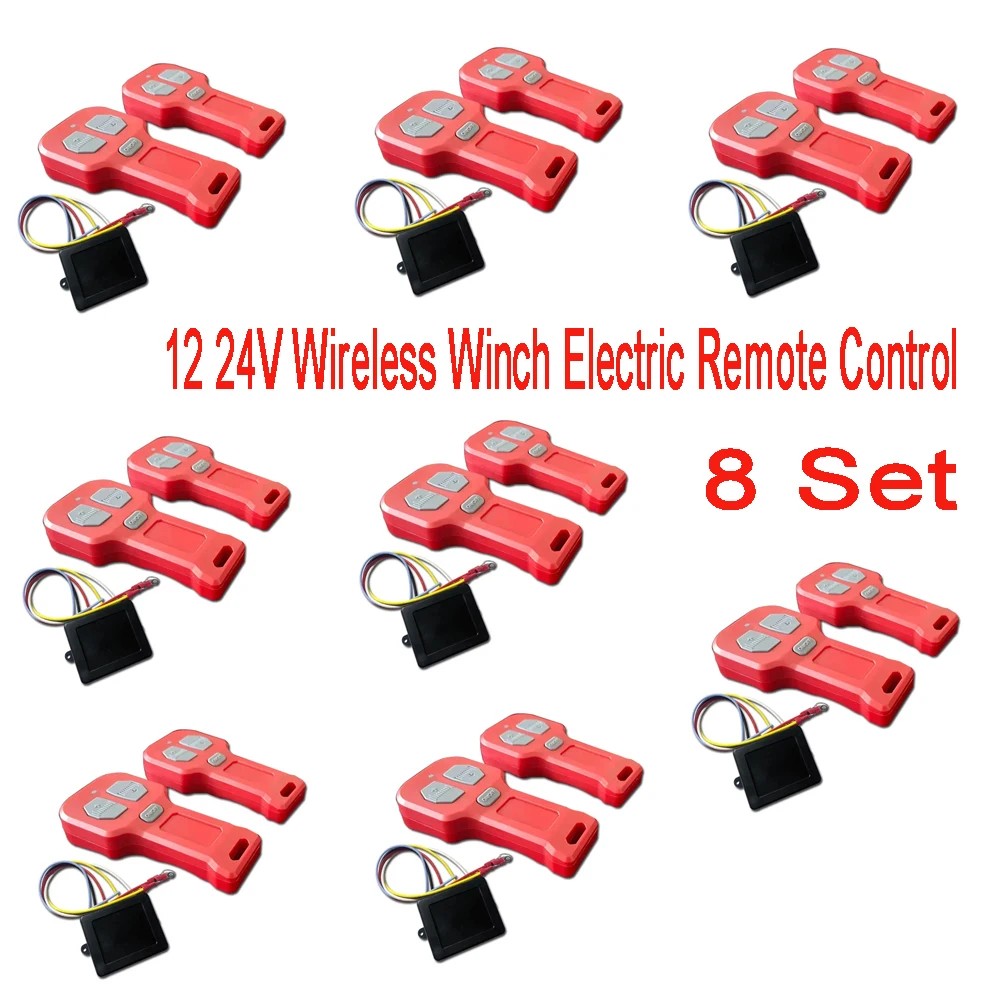 8Set  Car Wireless Winch Electric Remote Control 12V 24V With Manual Transmitter Set Truck ATV SUV Truck Vehicle Kit Winch