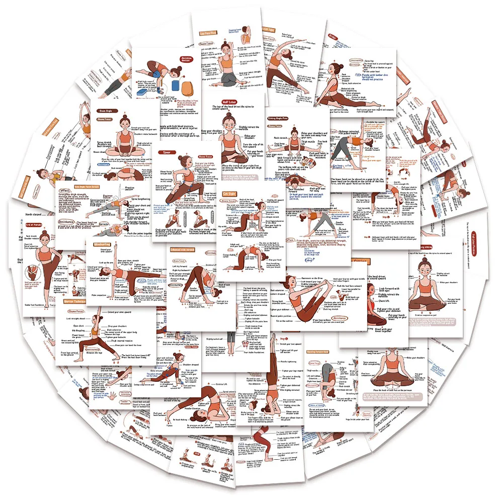 41 pezzi adesivi yoga creativi inglesi fai da te conto a mano cassa del telefono tazza d'acqua decorazione skateboard adesivi impermeabili