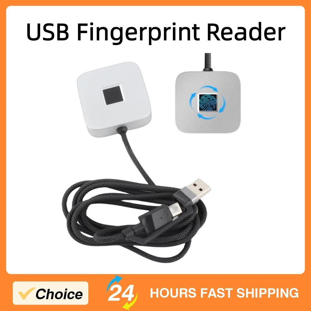 USB Fingerprint Reader Support for Windows 10 11 Hello for PC 360 Degree Touch Fast Recognition Biometric Fingerprint Scanner