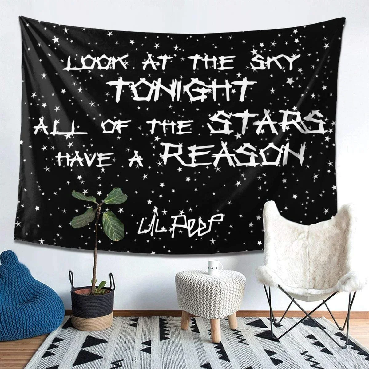 Wall Tapestry Lil Look At The Sky Peep Hippie Tapestry Wall Hanging for Living Room Bedroom Dorm Room Home Decor 150x130cm Tapiz