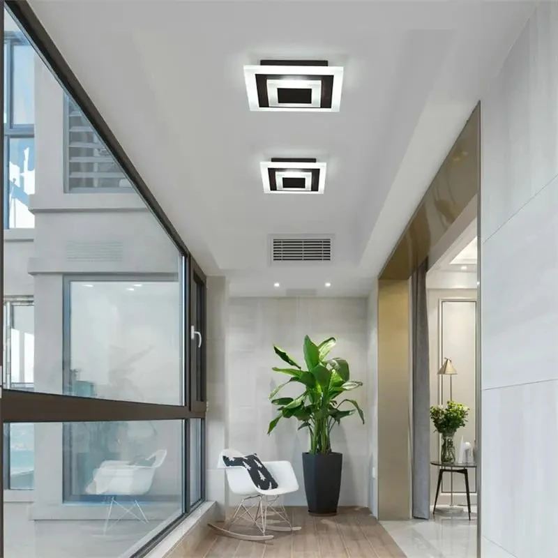 Imagem -04 - Moderna Luz de Teto Led Lâmpadas do Corredor Banheiro Sala de Estar Varanda Redondo Quadrado Iluminação Casa Luminárias Decorativas Dropship