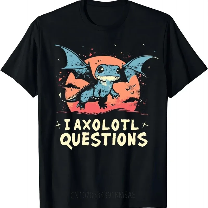 Adventure Ready Tee - Soar with The AXOLOTL QUESTIONS Dragon T Shirt  Graphic T Shirts Mens Clothes Tops Streetwear Ropa Hombre