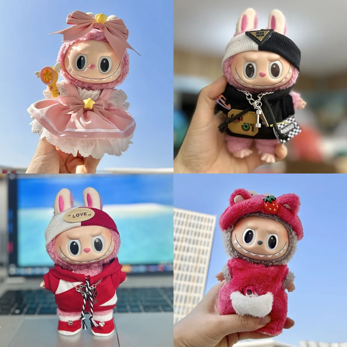 Pakaian Mini Labubu lucu 17cm Sweater Hoodie mewah boneka idola pakaian Jumpsuit tanpa Aksesori boneka untuk Korea Kpop Exo gaya baru