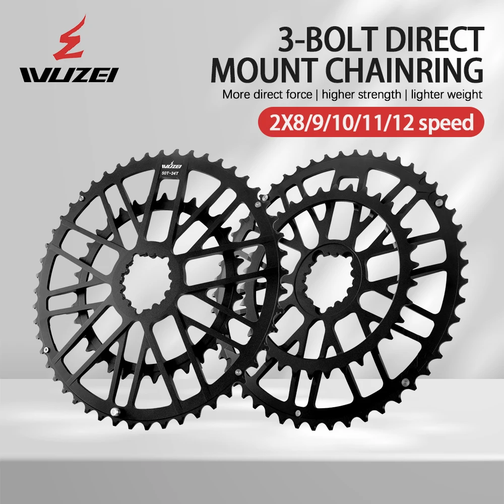 WUZEI 3-Loch Rennrad-Kettenblatt 2X 46/30T 48/32T 50/34T 52/36T 53/39T Faltbares Gravel-Kettenblatt 8/9/10/11/12-Gang 11/12V – Detail 1