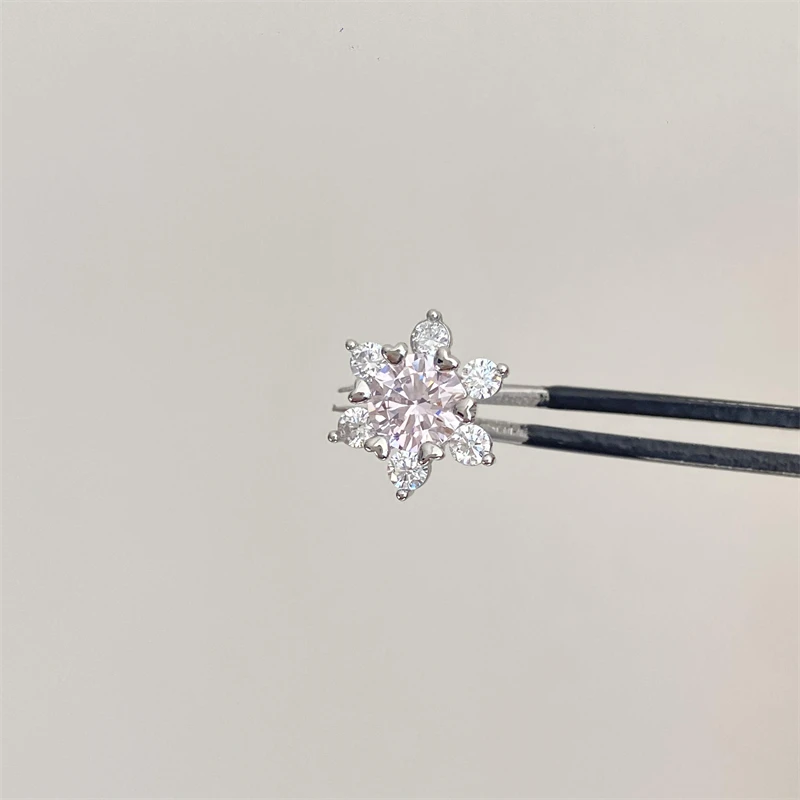 1 قطعة موضة جديدة لطيف الوردي الزركون كريستال الأذن العظام مسمار 316L الطبية التيتانيوم الصلب أقراط للنساء Y2K مجوهرات بسيطة #6