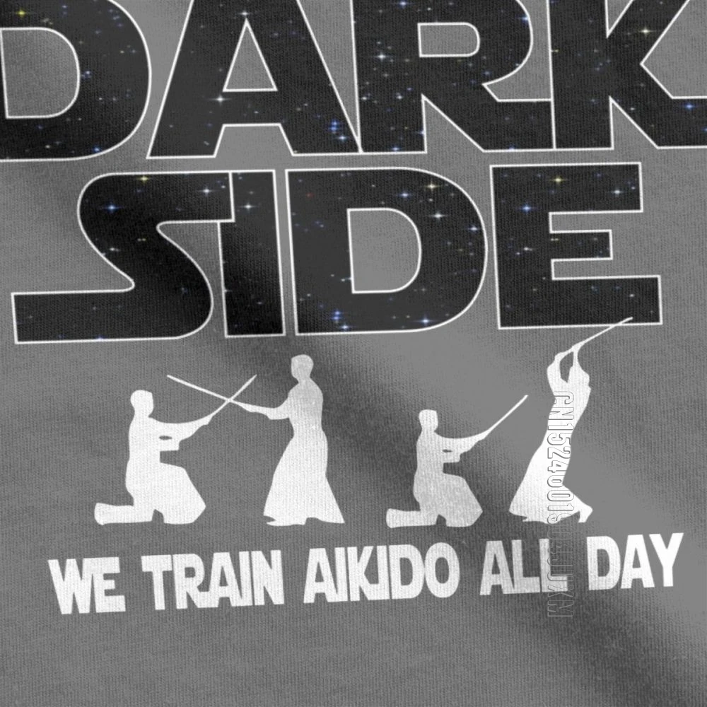 Aikido Lover T Shirt For Men Come To The Dark Side Fun Crew Neck Short Sleeve Clothing Pure Cotton Tees Humor Plus Size T-Shirt