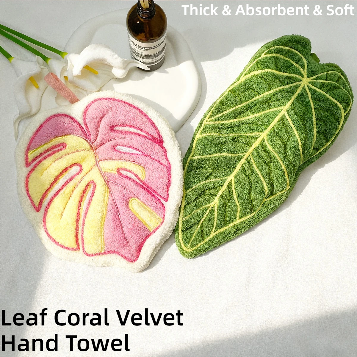 منديل لطيف من الصوف المرجاني، منشفة معلقة سميكة وناعمة يجب اقتناؤها لحمام المطبخ المنزلي #1