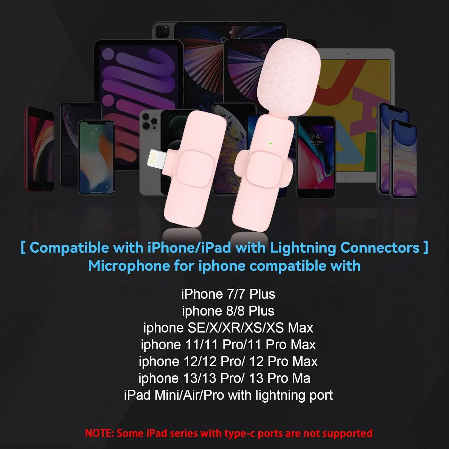 K9 White Powder Cross border Wireless Collar Microphone Live Streaming Internet Celebrity Vlog Noise Reduction Mini Microphone