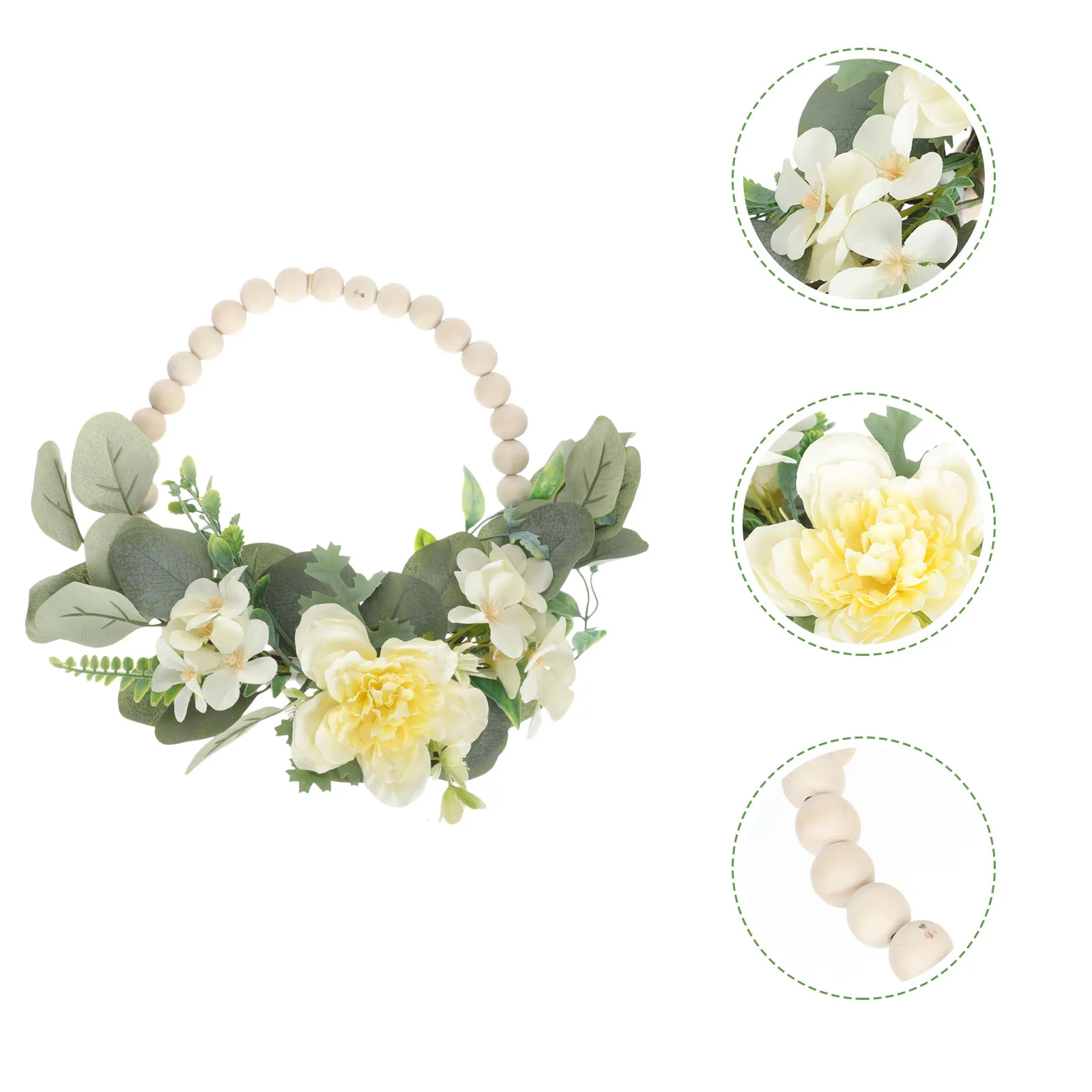 

Simulated Garland Decoration Realistic Wreath Home Decor Summer Wedding Yellow Baby Wooden Beads Material Long Life Fade